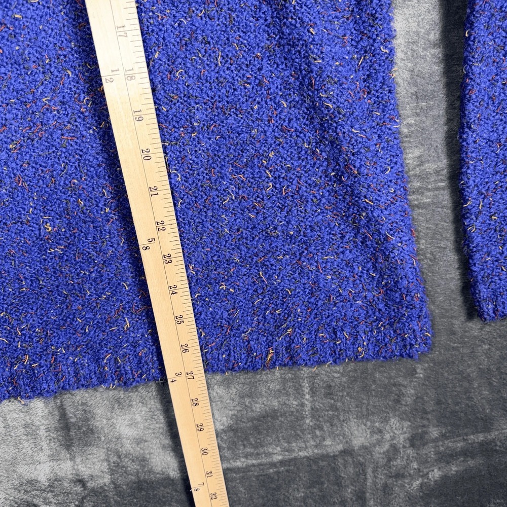 Coldwater Creek Womens Sweater L Blue Cowl Neck Pullover Long Sleeve Boucle Knit - Picture 5 of 5